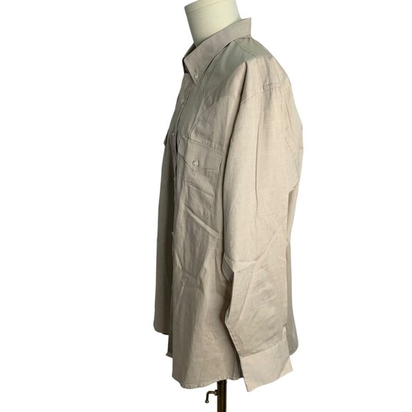 Panhandle Slim Button Down Western Shirt XL Beige Camel Long Sleeve One Point - Picture 3 of 6